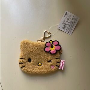 Rare Tan Hello Kitty Plush Pouch Keychain